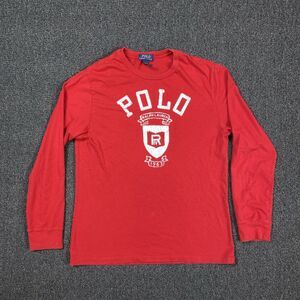 Polo Ralph Lauren T Shirt Long Sleeve Red Casual Shirt Youth Size XL 18 / 20